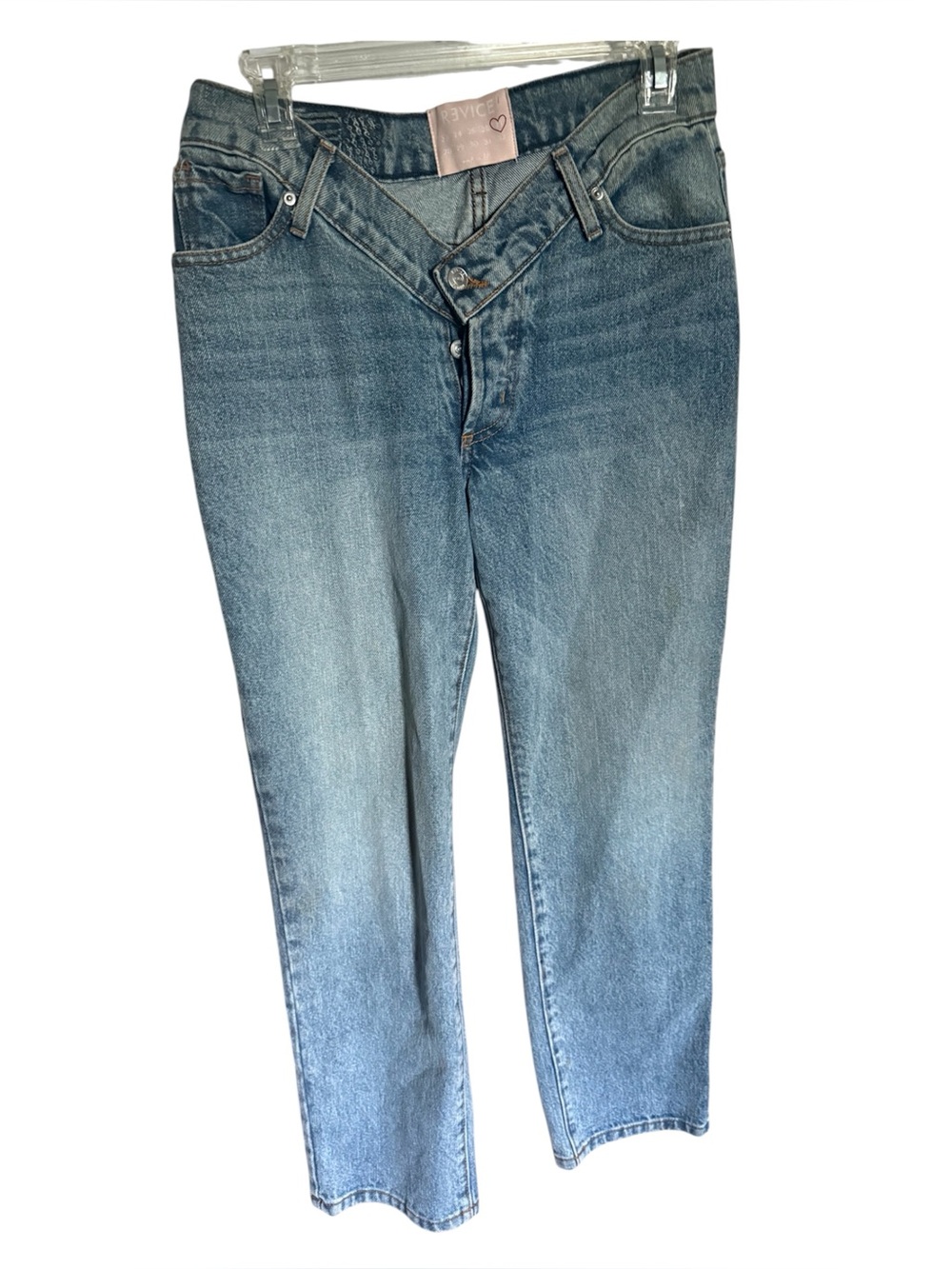 Revice denim v shape waist viper jeans blue distressed wash ladies 27
